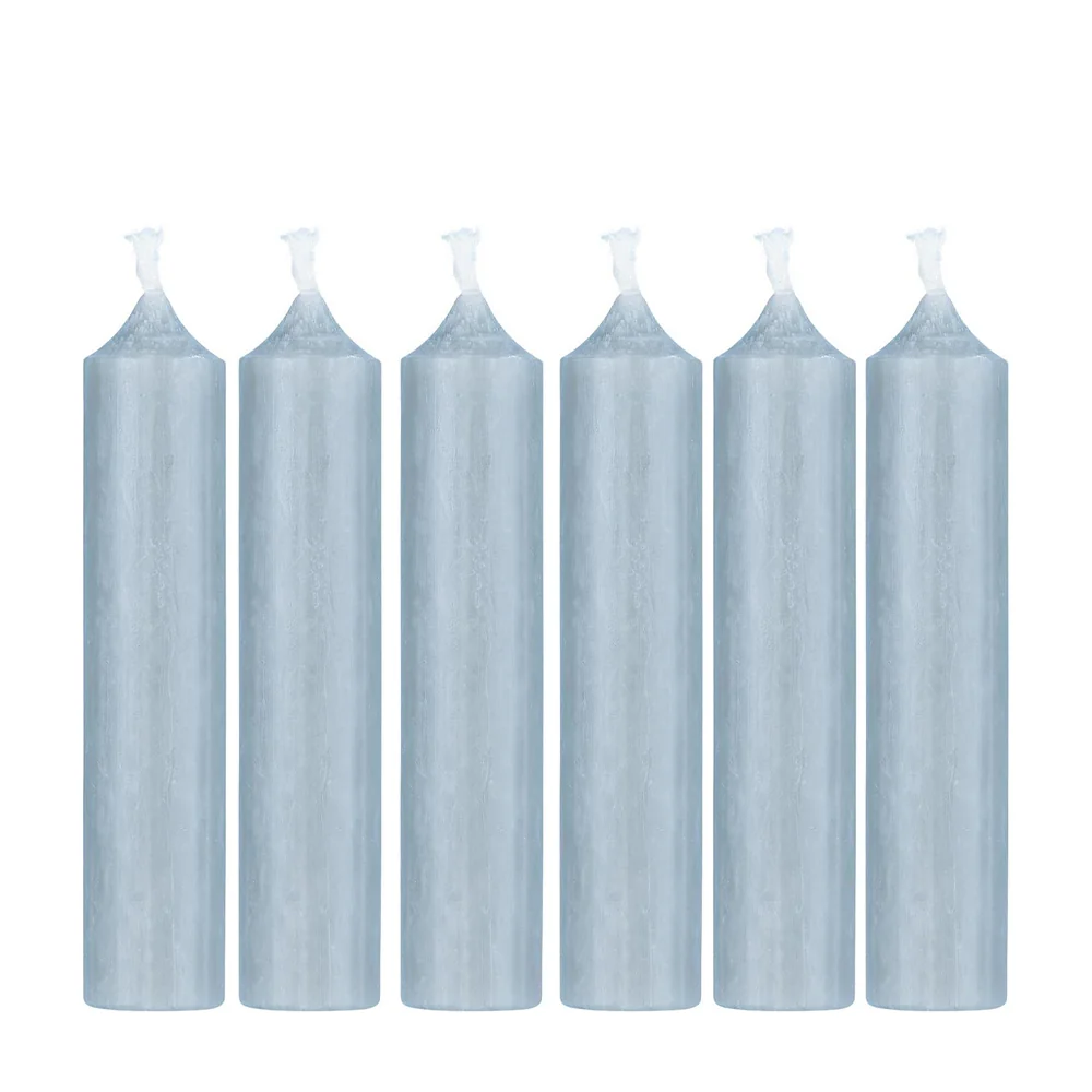 Ib Laursen Stabkerzen Rustikal Hellblau 6er-Set – Bild 2