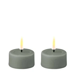DELUXE LED Teelicht Salbei Grün 2er-Set