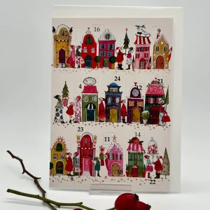 Adventskalender-Karte „Weihnachtshäuser“ AK 00677