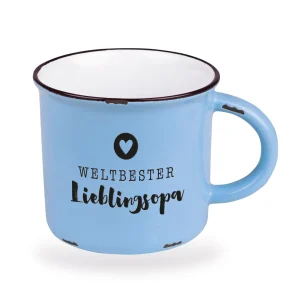 Becher Vintage Weltbester Lieblingsopa hellblau