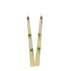Handbemalte Stabkerzen Palme, 2er Set