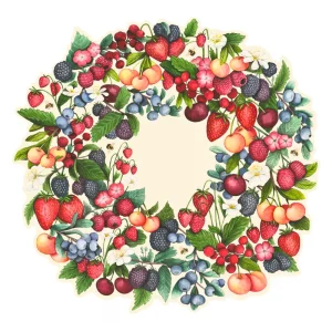 Papier Tischset Beerenkranz