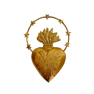 Metall Ornament Goldherz Heiligenschein Small
