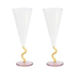 Sektglas Gelb-Rosa, 2er-Set
