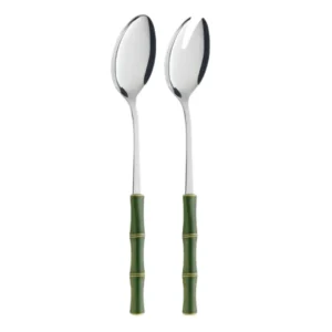 Salatbesteck Bambus Grün, 2er Set