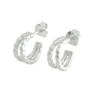 Ohrstecker Camu Mini Double Hoop, in silber und gold