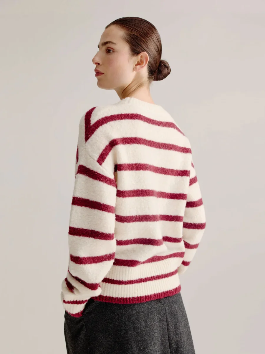 Pullover Lorena bordeaux stripe – Bild 3