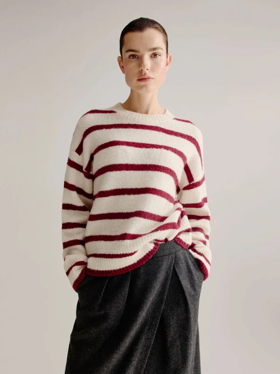 Pullover Lorena bordeaux stripe – Bild 2