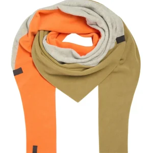Fleece Schal TRIANGLE PATCH NW 4078 olive/sand/orange
