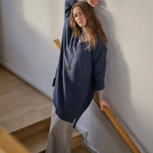 Fleece Tunika V-neck 1367, in 2 Farben