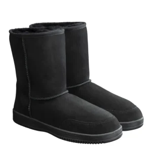 Lammfellstiefel short black