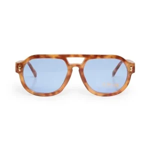 Sonnenbrille Anell PW Hornoptik blaue Gläser