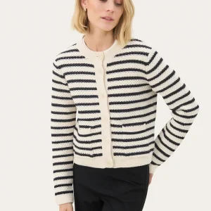 Strickjacke Elmie PW dark navy stripe