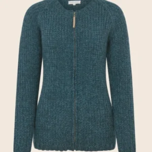 Norweger Strickjacke Sol round neck dark blue