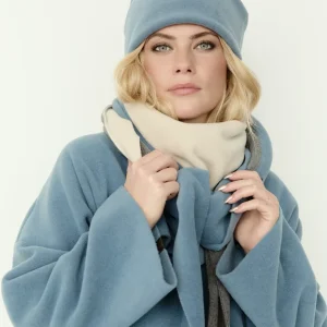 Fleece Schal TRIANGLE PATCH 4078 NW dusty blue/kit/grey