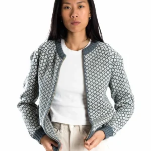 Norweger Strickjacke Iris silver blue