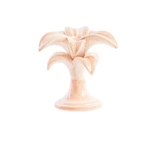 Handbemalter Keramik Kerzenhalter Palme Rosa klein