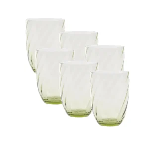 Anna von Lipa Swirl Tumbler Olive Green, Set of 6