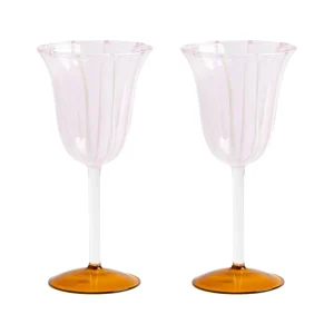 Borosilikat Weingläser Rosa-Amber, 2er Set