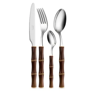 Besteckset Bambus Braun, 24-teilig