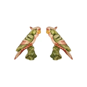 Handbemalte Keramik Skulpturen, 2er Set