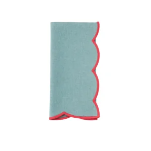 Stoffserviette Blau-Rot, 2er Set