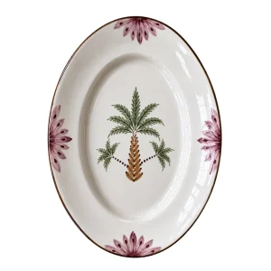 Handbemalte Keramikplatte Palme