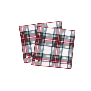 Tartan Serviette mit Pilz, 2er Set