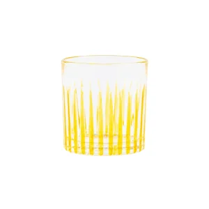 Handgefertigtes Kristallglas Gelb, 4er Set