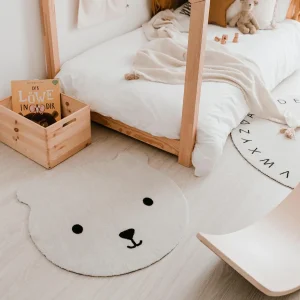 Eulenschnitt waschbarer Kinderteppich Bär