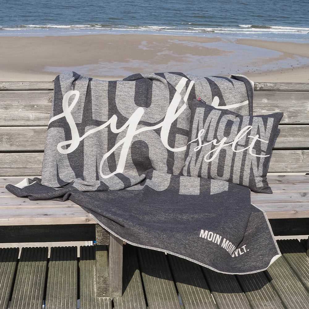Decke Moin Moin Sylt anthrazit – Bild 3