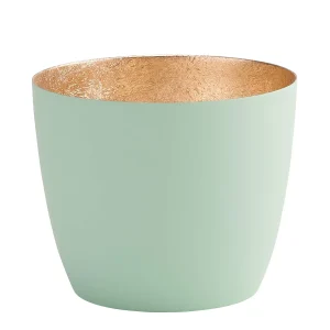 Windlicht Madras aqua-goldfarben mittel